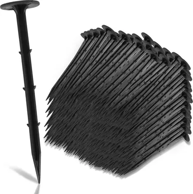 Immagine prodotto di set di 1000 picchetti da terra in plastica, ancoraggio per il fissaggio del tessuto del terreno, ancoraggio di fissaggio per sabbia, terra e prato, nero