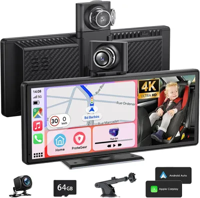 Immagine prodotto di Autoradio wireless con schermo touchscreen da 9,26 pollici, doppia dashcam, Apple CarPlay e Android Auto