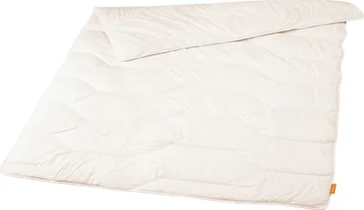 Produktbild von sleepling Schurwolle Sommerdecke Bezug 100% Baumwolle leichte Bettdecke 200 x 200 cm, weiß