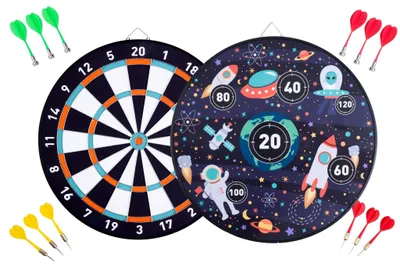 Zdjęcie produktu dla Dwustronna magnetyczna / papierowa tarcza do rzutek Engelhart z motywem kosmosu