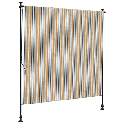 Zdjęcie produktu dla Roleta zewnętrzna, żółto-biała, 150x270 cm, tkanina i stal