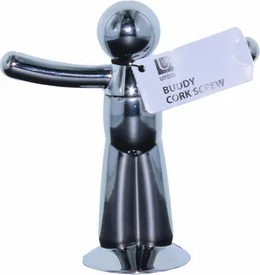 Produktbild von Umbra Buddy Korkenzieher, Weinflaschenöffner, Flaschenöffner, Weinzubehör, Verchromtes Gussmetall, Chrom, Silber, 480323158