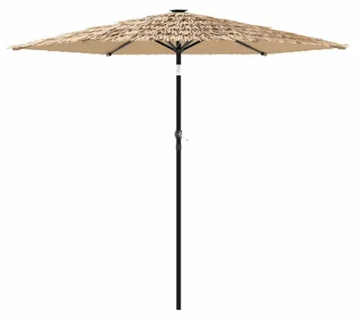 Produktbild von vidaXL Sonnenschirm mit LED und Stahlmast Braun 223x223x213 cm