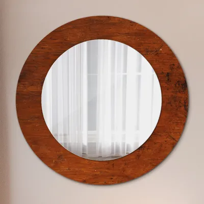 Produktbild von Ø60cm Modern Spiegel - Wandspiegel Wandmontage- Schlafzimmer - natürlich Holz