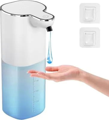 Produktbild von Automatische Seifenspender Wandmontage 400 ml, USB -wiederaufladbarer elektrischer Spender, kein Bohrer, IPX5 wasserdichte Flüssigkeit 4 einstellbare