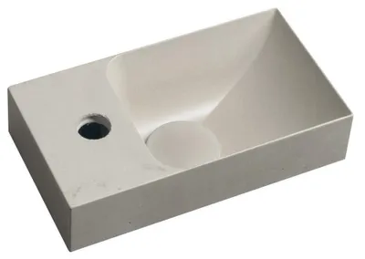 Productafbeelding van Sapho PICCOLINO betonnen wasbak, 30,8x17 cm, met linker kraangat, kleur: zand, afwerking: mat