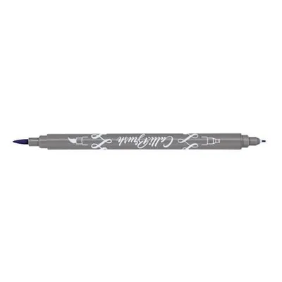 Produktbild von ONLINE Faserschreiber Calli Brush Double Tip dark blue
