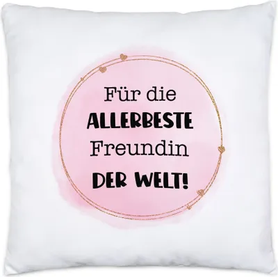 Produktbild von Für die allerbeste Freundin der Welt Kissen inkl. Füllung Geschenkidee Geburtstag Weihnachten BFF