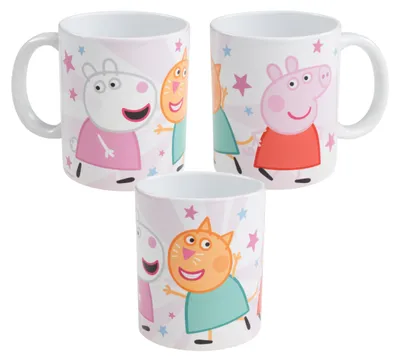 Produktbild von Peppa Wutz Tasse - Sterne Kaffeetasse Becher Kaffeebecher aus Keramik 320 ml