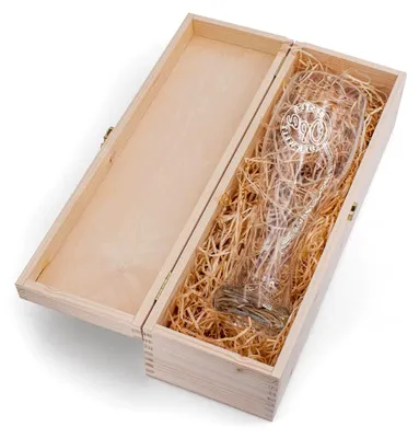 Produktbild von Weizenglas mit dem Motiv 'Opa ist der Beste' in Holzgeschenkbox, 0,5 Liter, personalisiertes Weißbierglas