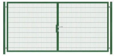 Produktbild von 350 x 200 cm Doppelstabmatten Gartentor Vollrahmen Doppeltor 8/6/8 Grün
