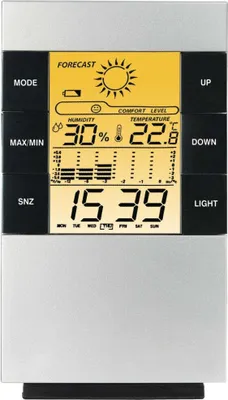 Obrázok produktu pre Hama TH-200, Strieborná, Vnútorný vlhkomer, Vnútorný teplomer, Vlhkomer, Vlhkomer, Teplomer, 0 - 50 °C, 32 - 122 °F