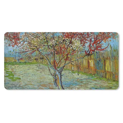 Produktbild von MuchoWow® Schreibtischunterlage Der rosa Pfirsichbaum - Vincent van Gogh 80x40 cm - XXL Mauspad - Gaming Mauspad