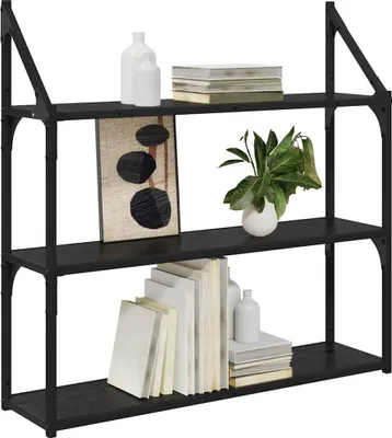 Immagine prodotto di vidaXL Scaffale a muro in rovere nero 80 x 21 x 78,5 cm Materiale a base di legno
