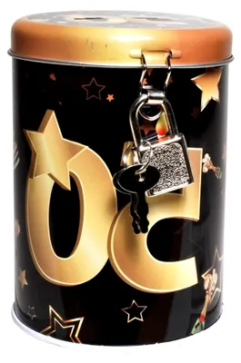Produktbild von Metall-Spardose Schwarz/Gold 50"