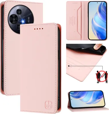 Produktbild von Lederhülle für TCL 50 Pro NxtPaper Hülle Flip Brieftasche Kartenfächern Ständer Schutzhülle Pink