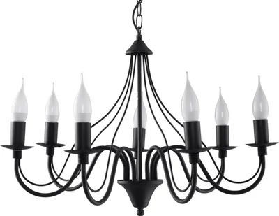 Produktbild von Kronleuchter MINERWA 7 schwarz 7xE14 10W Stahl 80x60x60cm Sollux Lighting