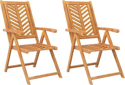 Image de Chaises de jardin inclinables lot de 2 bois massif d'acacia