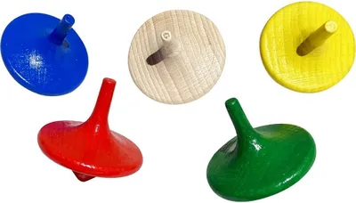 Produktbild von Holz-Kreiselset für Kinder – 5 bunte Mitgebsel mit Tradition- 6472