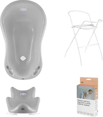 Produktbild von Babywanne, Sitz, Ständer, Abfluss – Grau