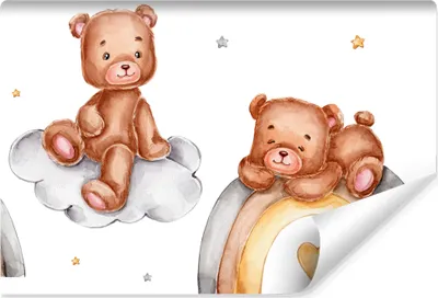 Produktbild von Muralo Selbstklebende Fototapete für Kinder TEDDYBÄREN Regenbogen Sterne Br. 520cm x Hö. 318cm