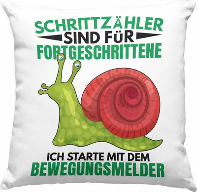 Produktbild von Trendation - Lustiger Schnecken Spruch Deko-Kissen mit Füllung 40x40 Geschenk Humor Witzige Sprüche (Grün)