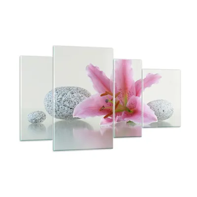 Produktbild von Bilder auf glas - Lilienblüte grün Pflanze - 120x70cm - Glasbilder - Wandbilder - Kunstdruck - zum Aufhängen bereit - Wanddekoration aus Glas - Glas Bilder - Wandbild auf Glas - GDL120x70-0485
