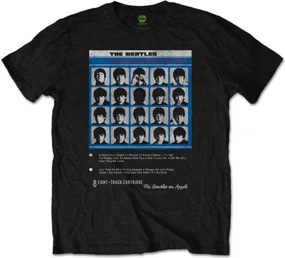 Image de The Beatles - "Hard Days Night 8 Track" T-shirt homme/femme unie RO2141 (L) (Noir)