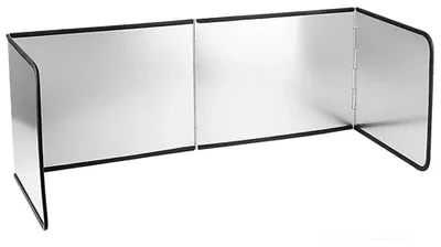 Immagine prodotto di Schermo protettivo per piano cottura - Pieghevole - 3 pezzi - Acciaio inossidabile - 30 x 76 cm - Resistente all'olio - Argento