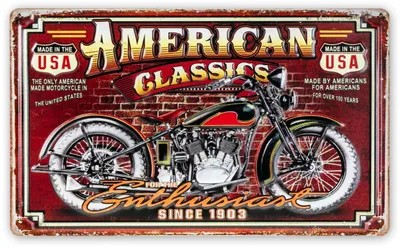 Image de ZEP, image en tôle CLASSIC, moto rouge, 40 x 24 x 0,4 cm