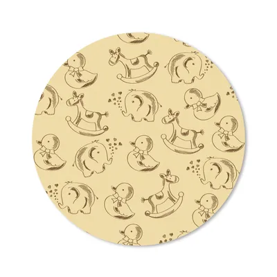 Produktbild von MuchoWow® Mauspad Mousepad Spielzeug - Tiere - Schaukelpferd - Muster 30x30 cm - Mousepads - Maus Mat - Pad - Mausunterlage - Tischunterlage - Schreibtischmatten