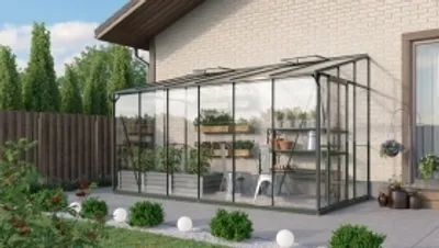 Produktbild von Vitavia Anlehn-Gewächshaus "Osiris 7800" smaragd 7,8 m² 3 mm ESG, 6 mm HKP