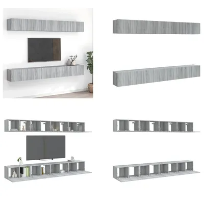 Produktbild von vidaXL 8 tlg. TV Schrank Set Grau Sonoma 60x30x30 cm Holzwerkstoff - TV-Schrank - TV-Schränke - TV-Möbel - TV-Ständer