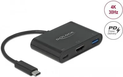 Imagen del producto de Delock 64091 DELOCK USB Type-C Adapter > HDMI 4K 30Hz USB Type-A/C PD