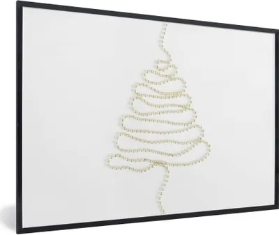Produktbild von MuchoWow® Gerahmtes Poster Winter - Baum - Perlen 30x20 cm - Poster mit Schwarzem Bilderrahmen Wandposter Rahmen Foto Bilder - Kunstdruck - Bild-Poster
