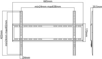 Image de goobay 49732 goobay Support TV mural Basic Fixed (L) noir