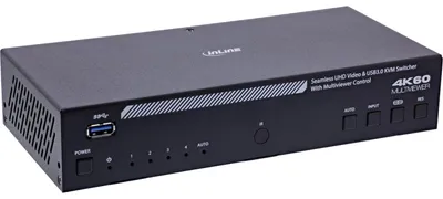 Obrázek produktu pro Přepínač KVM s funkcí více displejů, 4 porty, HDMI, rozlišení 4K při 60 Hz