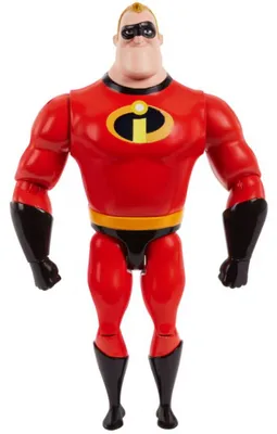 A full-body shot of a Mr. Incredible action figure.