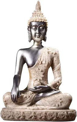 Imagen del producto de Estatua de Buda de arenisca, hecha a mano, de 30 cm, ideal para la meditación