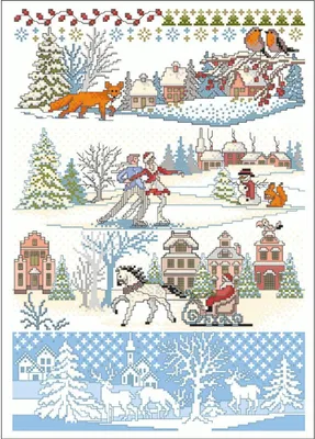 Produktbild von Lindner´s Kreuzstiche Zählmuster Vorlage "Winterwunderland", 124