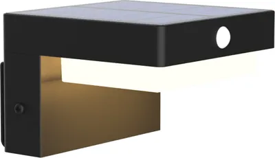 Obrázok produktu pre Vonkajšie solárne nástenné svietidlo moderné dobíjateľné LED 4,5 W neutrálnej farby PIR senzor pohybu a súmraku IP44 MALI Polux