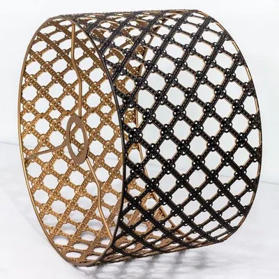 Productafbeelding van Vintage Metalen Lampenkap in Zwart en Goud