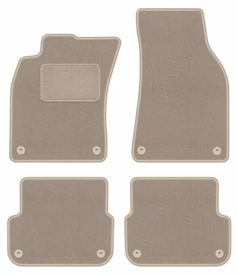 Produktbild von Velours-Fußmatten für Audi A6 C6 2004-2006 (Limousine/Kombi/Avant) – 4-tlg, Beige, passgenau – Wielganizator LUX