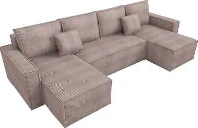 Produktbild von BroMARKT Wohnlandschaft mit Schlaffunktion Dexter U-Form Puderrosa Cord