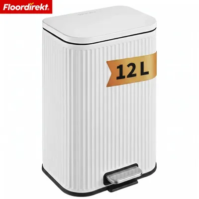 Image de Poubelle Miles – Poubelle à pédale avec couvercle à fermeture douce et seau intérieur amovible – Blanche – 12 litres