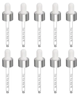 Gläserne Tropfflasche 30 ml, 10 Stück, mit Pipette und Messskala