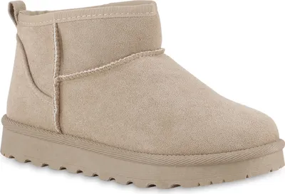 Produktbild von VAN HILL Damen Warm Gefüttert Winter Boots Stiefeletten Profil-Sohle Schuhe 841491, Farbe: Beige, Größe: 41