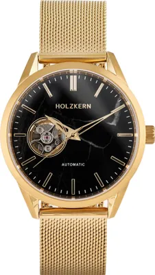 Holzkern Unisex-Armbanduhr Automatik Inverno Marmor/Goldfarben 1