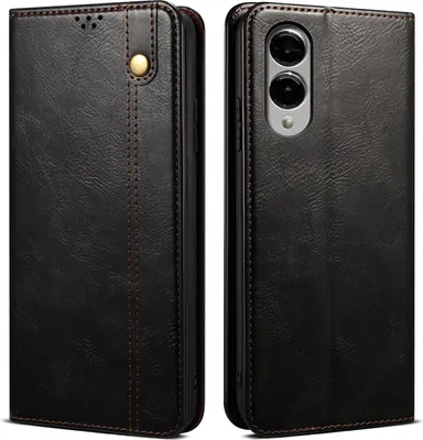 Obrázek produktu pro Pouzdro pro Samsung Galaxy S25 Edge kožené flip pouzdro peněženka s funkcí stojánku černé