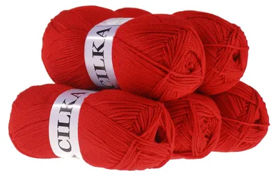 500g Strickgarn CILKA by VLNIKA Klassikgarn Strickwolle mit Schimmereffekt, ziegelrot